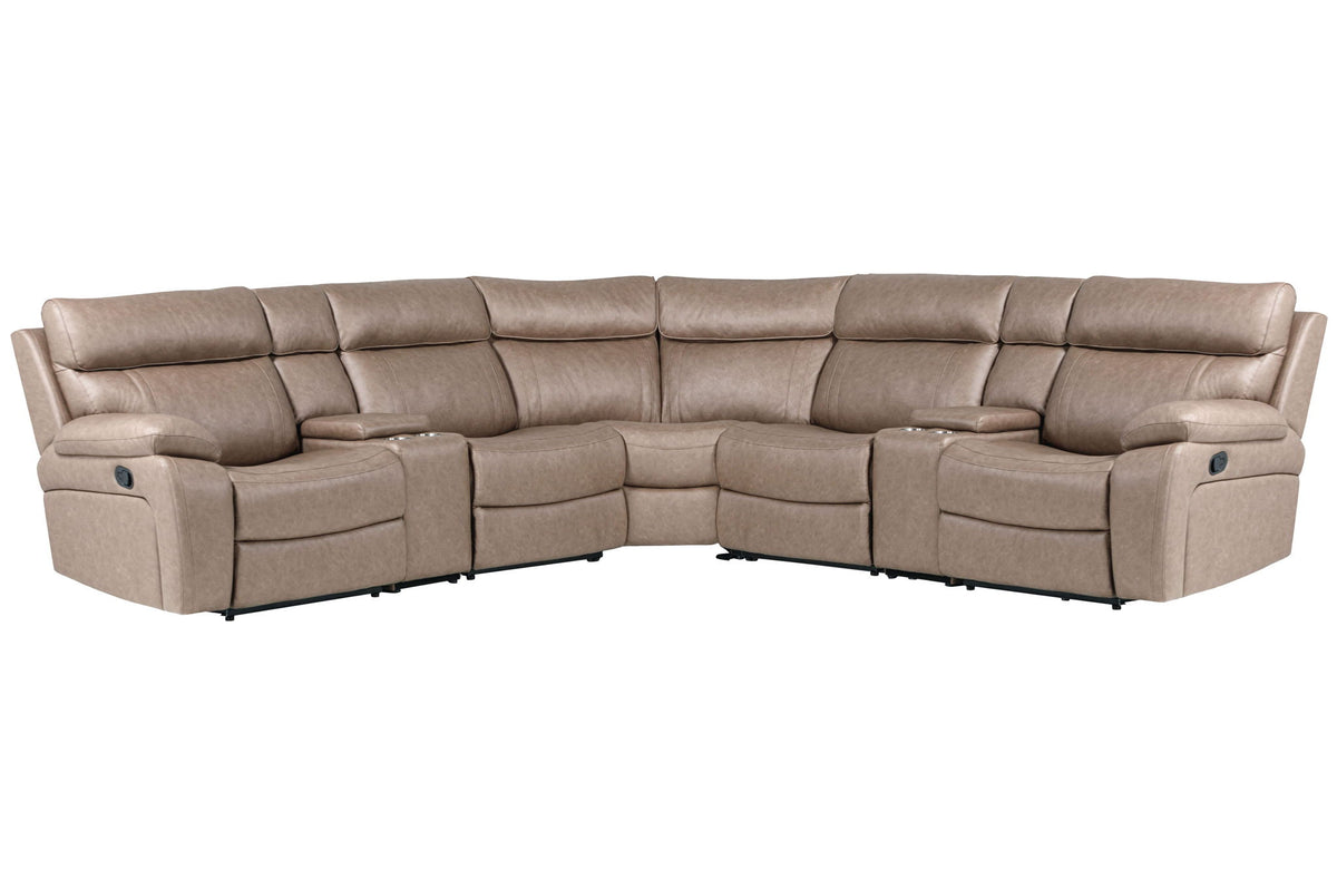 Theon - Sofá modular reclinable manual y consola de entretenimiento