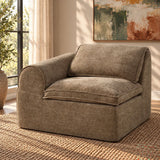Almano - Modular Left Facing Arm Chair - Light Brown Chenille