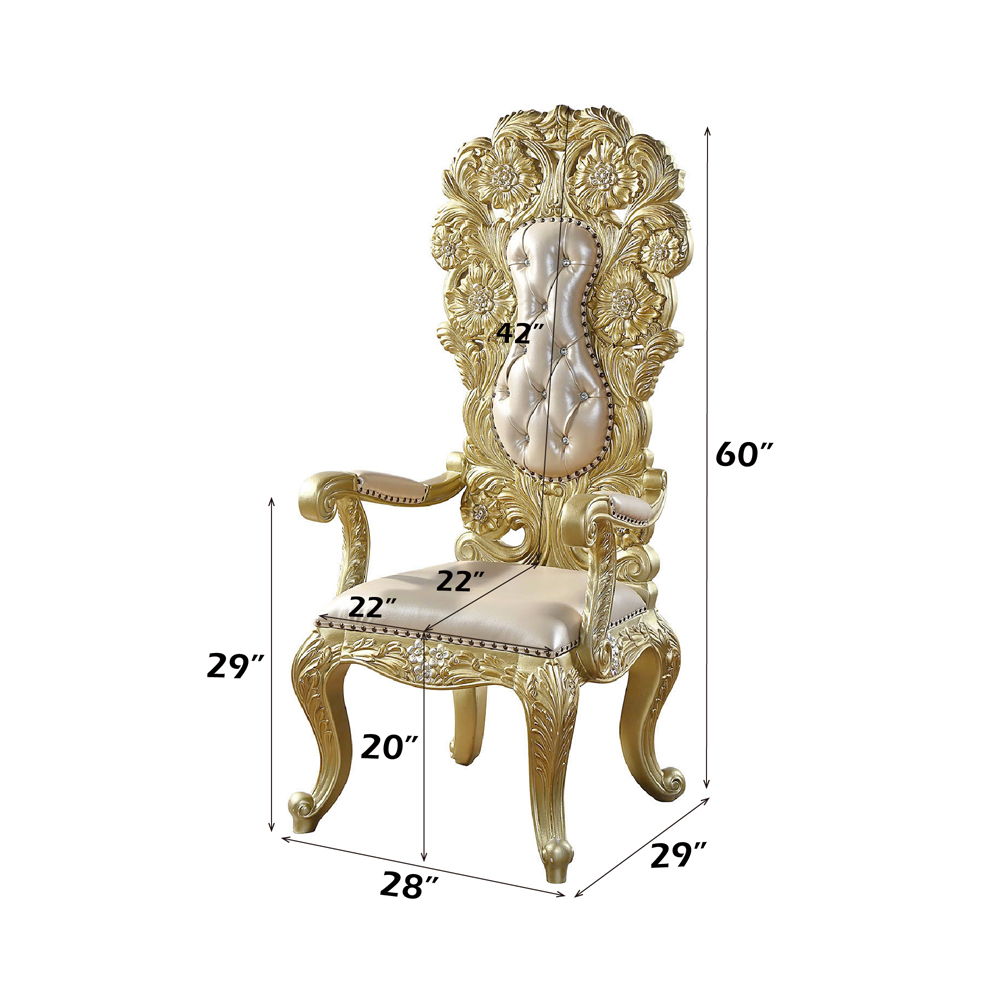 Sillón Cabriolé (Juego de 2) - Poliuretano Dorado Claro y Acabado Dorado