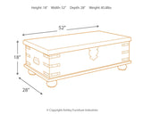 Carynhurst - Lift Top Cocktail Table - White Wash Gray