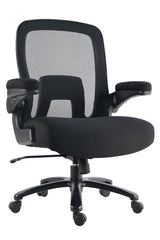 Silla de oficina de malla Dc para hombre grande 500 lb, soporte lumbar - Negro