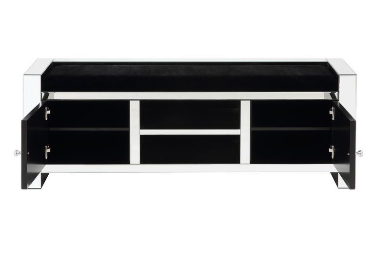 Noralie - Banco - Espejo y Diamantes de Imitación - Madera - 55.88 cm