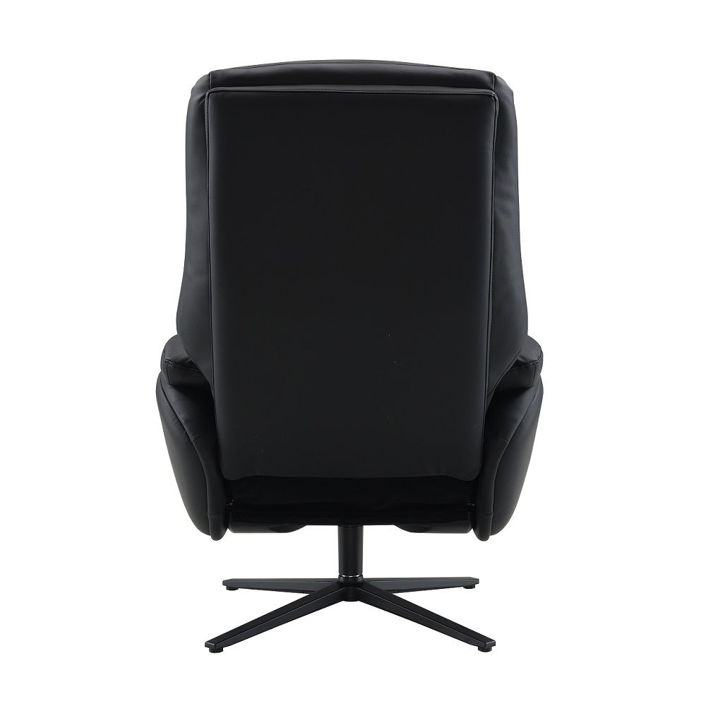 Labonita - Sillón decorativo con movimiento giratorio y otomana - Negro
