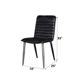 Hosmer - Silla auxiliar (juego de 2) - Piel negra de primera calidad y negro antiguo