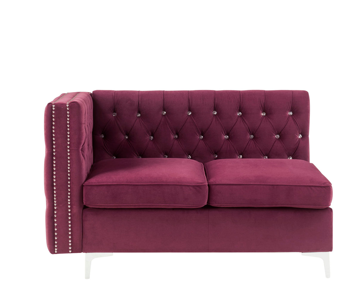 Jaszira - Modular - Sofá biplaza sin brazos con 2 almohadas