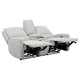 Sylmar - Chenille Upholstered Power Reclining Loveseat - Dove Gray