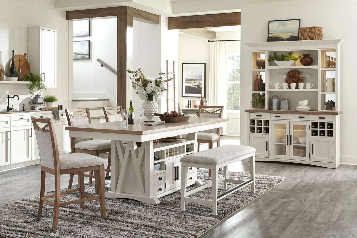Americana Modern Dining - Upholstered Counter Bench - Cotton alternate view 3