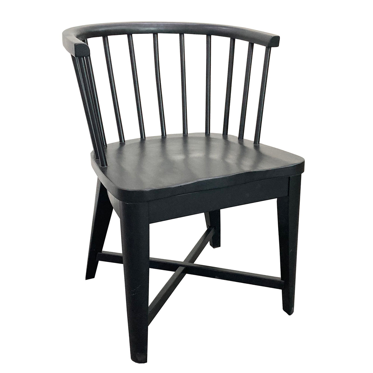 Comedor moderno Americana - Mesa de comedor redonda y 4 sillas de barril negras - Algodón