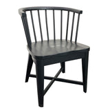 Comedor moderno Americana - Mesa de comedor redonda y 4 sillas de barril negras - Algodón