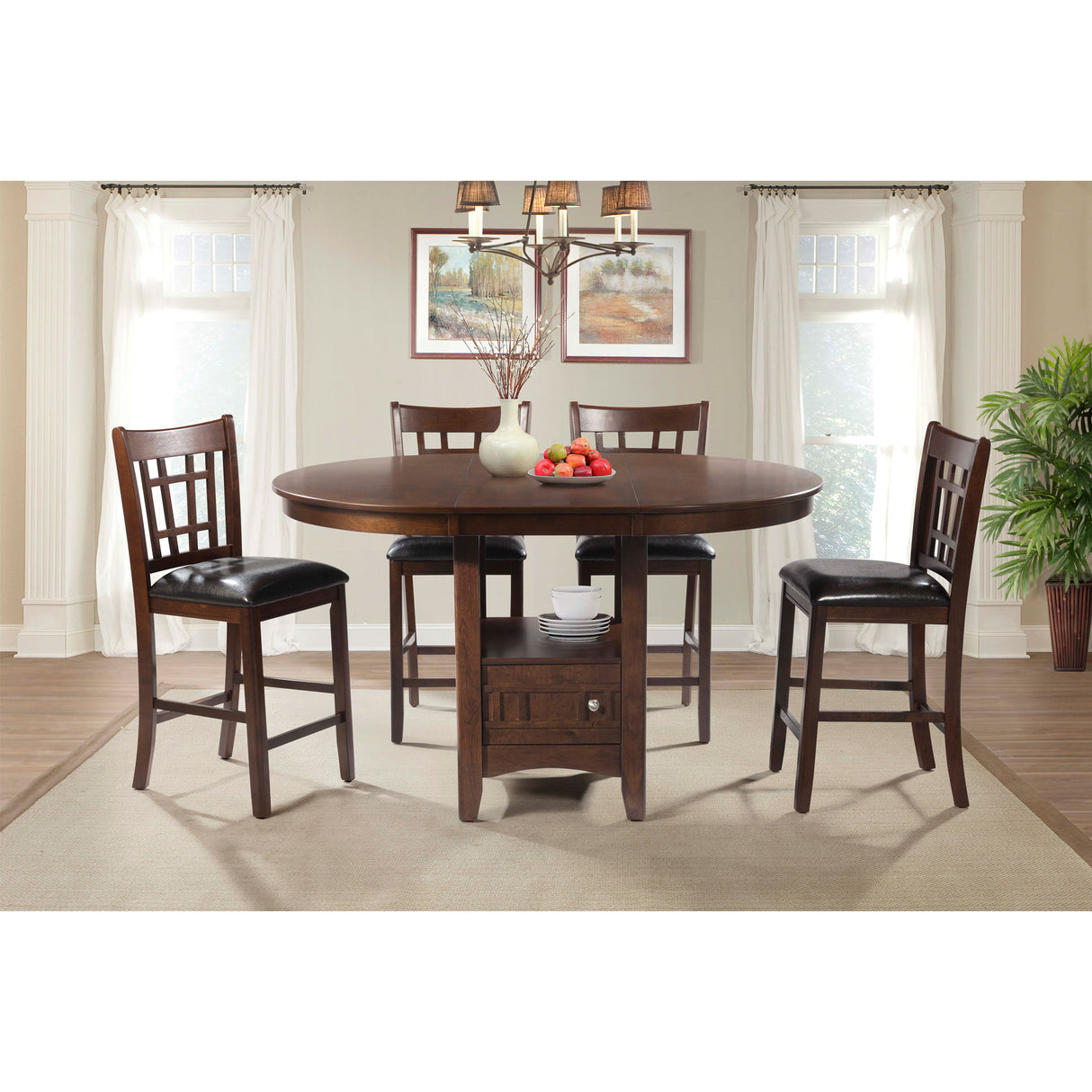 Juego de comedor de 5 piezas Max - Nogal
