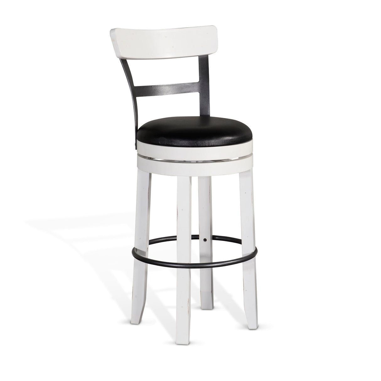 Carriage House - Taburete de bar con respaldo y asiento acolchado giratorio