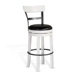 Carriage House - Taburete de bar con respaldo y asiento acolchado giratorio
