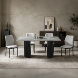 Leander - Dining Table With Ceramic Top - Gray & Black