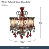Michael Amini Lighting - Winter Palace 8-Light Traditional Crystal Chandelier - Ruby Red / Silver