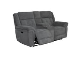 Richland - Power Console Loveseat - Bristol Gray