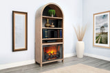 Arched Bookcase With Electric Fireplace