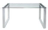 Abraham - Mesa de comedor - Cristal transparente y acabado cromado