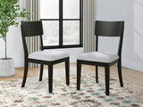 Portdown - Dining Upholstered Side Chair (Set of 2) - Black