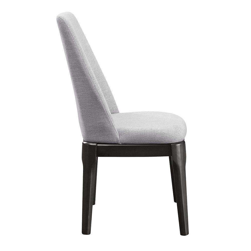 Madan - Silla auxiliar (juego de 2) - Lino gris claro y roble gris