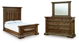 Frantanna - 3 Pc. - Queen Panel Bed, Dresser And Mirror - Brown