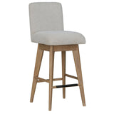 Escape - Dining Upholstered Swivel Barstool - Glazed Natural Oak / Mirage Mist