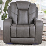 Daniel - Sillón reclinable de cuero "Triple Power" - Gris