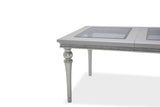 Melrose Plaza - Upholstered Dining Table With Glass Insert - Dove