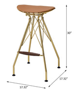 Dragea - Taburete de bar (Set de 2) - Poliuretano color whisky y oro