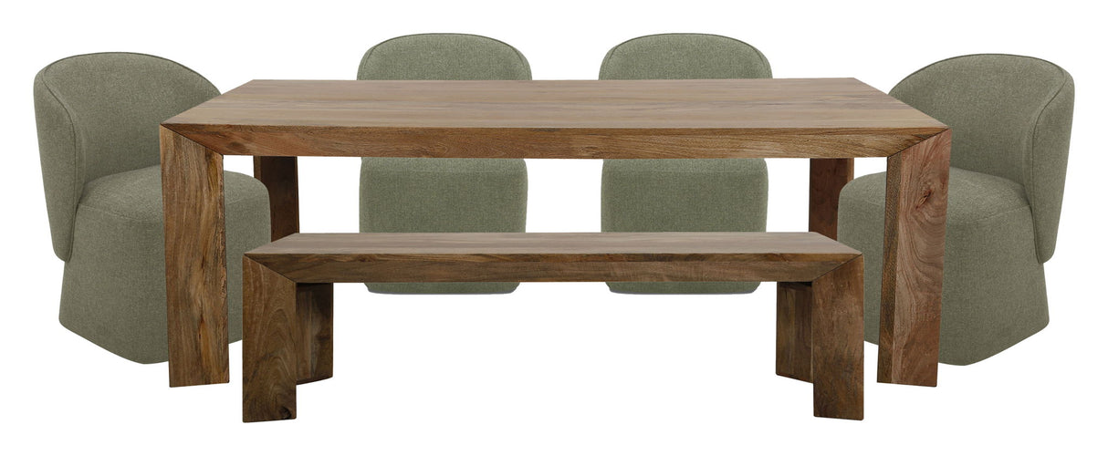 Crossings - Rectangular Dining Table With 4 Upholstered Chairs - Brown