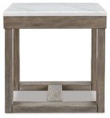 Loyaska - Square End Table - Brown / Ivory