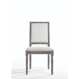Leventis - Silla auxiliar (juego de 2) - Lino crema y gris desgastado