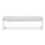 Signature Beds & Benches - Tulip Accent Bench - Gray / Chrome