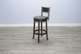 Homestead - 30"H Swivel Barstool, Cushion Seat & Back (Set of 2) - Dark Brown