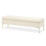 Signature Beds & Benches - Zennia Velvet Accent Bench - Ivory / Gold