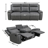 Gaston - Sofá Reclinable Manual - Gris