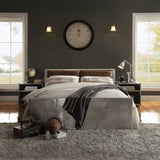 Brancaster - Cama Queen - Piel de grano superior y aluminio marrón retro