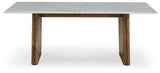 Isanti - Rectangular Cocktail Table - Light Brown / White