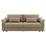 Turpin - Sofa With Sleeper, 2 Pillows & Storage - Brown Boucle
