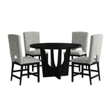 Oregon - Juego de comedor de 5 piezas a la altura de la encimera (mesa redonda para encimera y cuatro sillas)