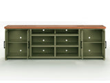 Vineyard - 96" TV Stand - Sage Green / Fruitwood