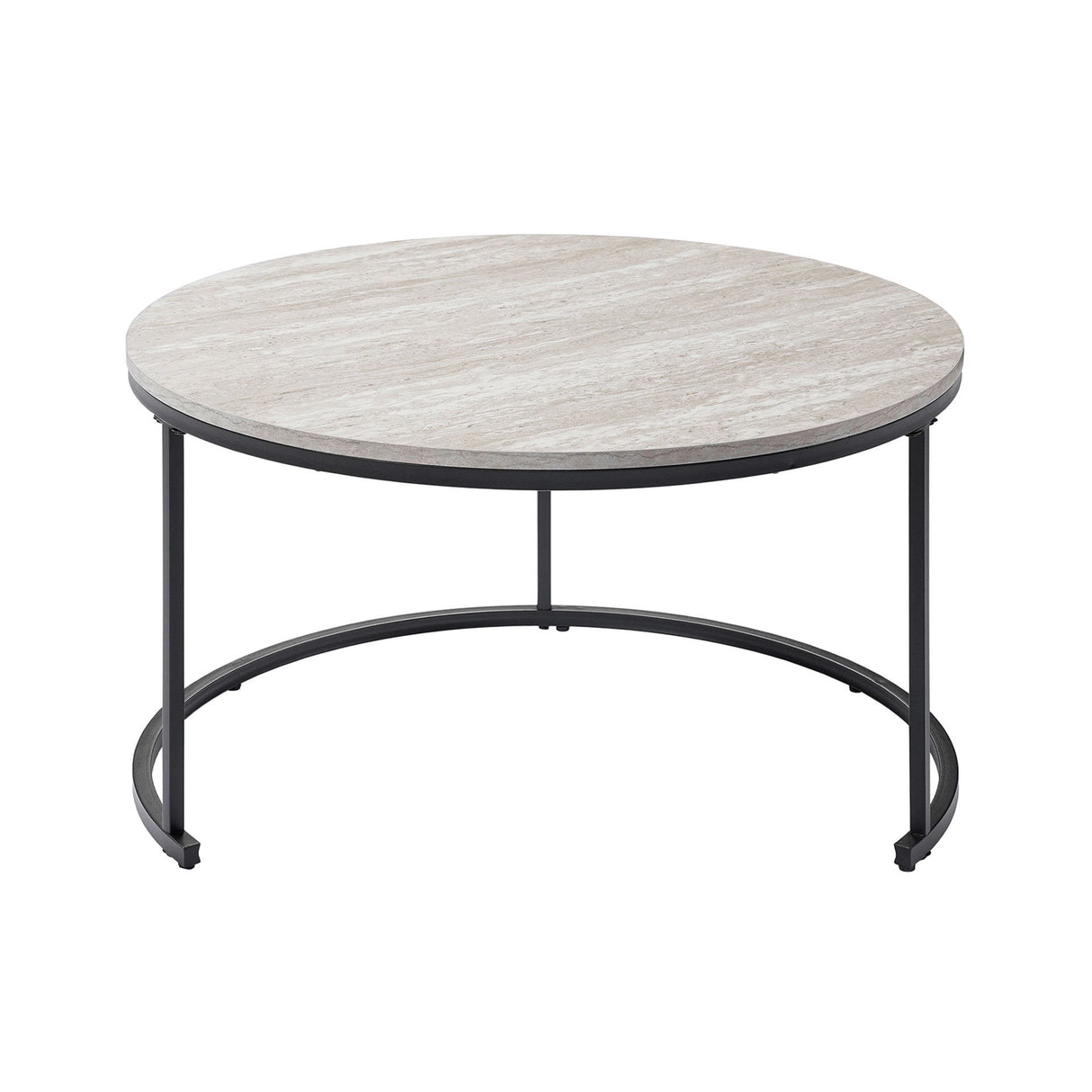 Forma - 4 Piece Occasional Set (1 Coffee, 1 Large End Table & 1 Stool, 1 Small End Table) - Black / White / Gray