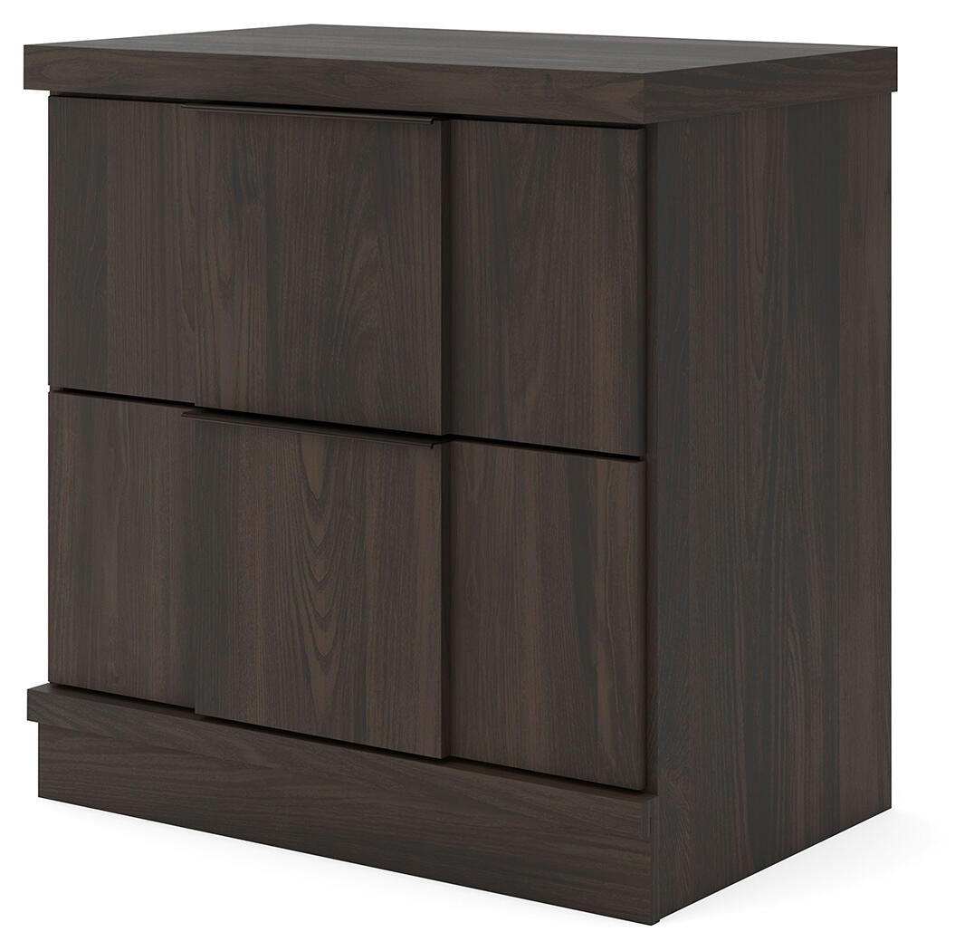 Shaehartin - Two Drawer Night Stand - Dark Brown