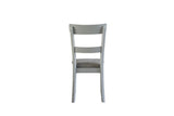 Casa - Silla lateral Marchese (juego de 2) - Tela gris de dos tonos y acabado gris perla