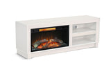 56" Media Console With Faux Crystals Electric Fireplace