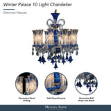 Michael Amini Lighting - Winter Palace 10-Light Traditional Crystal Chandelier - Royal Blue / Silver