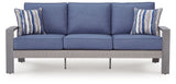 Half Moon Beach - Sofa With Cushion - Blue / Gray