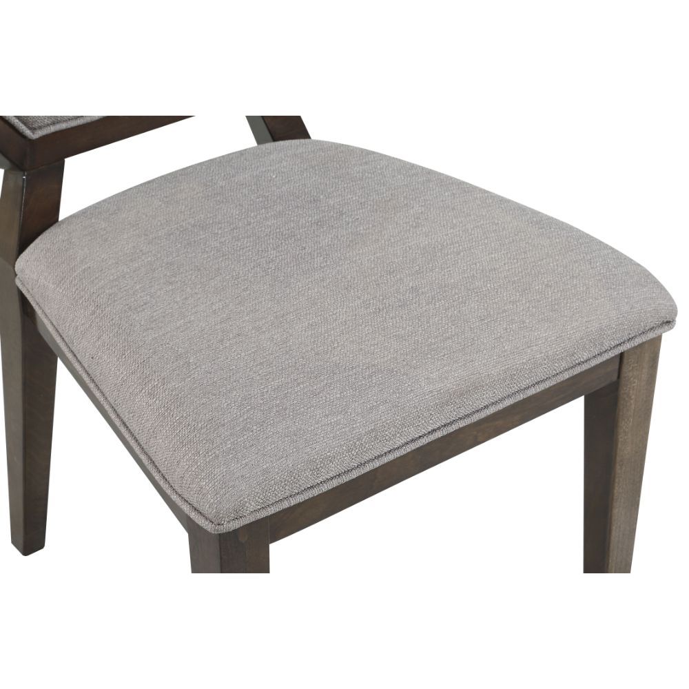 Selma - Silla auxiliar (Set de 2) - Tela gris y tabaco