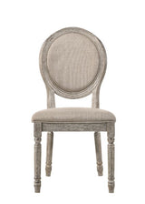 Faustine - Silla de comedor (Juego de 2) - Tela color canela y acabado de roble claro recuperado