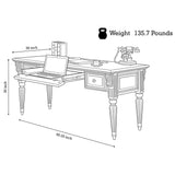 Huntington - Writing Desk - Antique Vintage Pecan