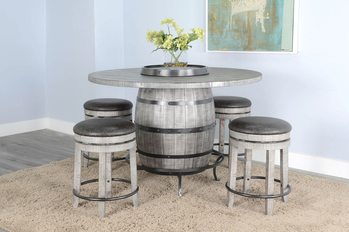 Alpine - Counter Swivel Stool, Cushion Seat (Set of 2) - Gray